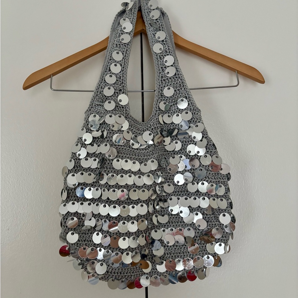 Urban Outfitters Y2K Silver Sequin Bag